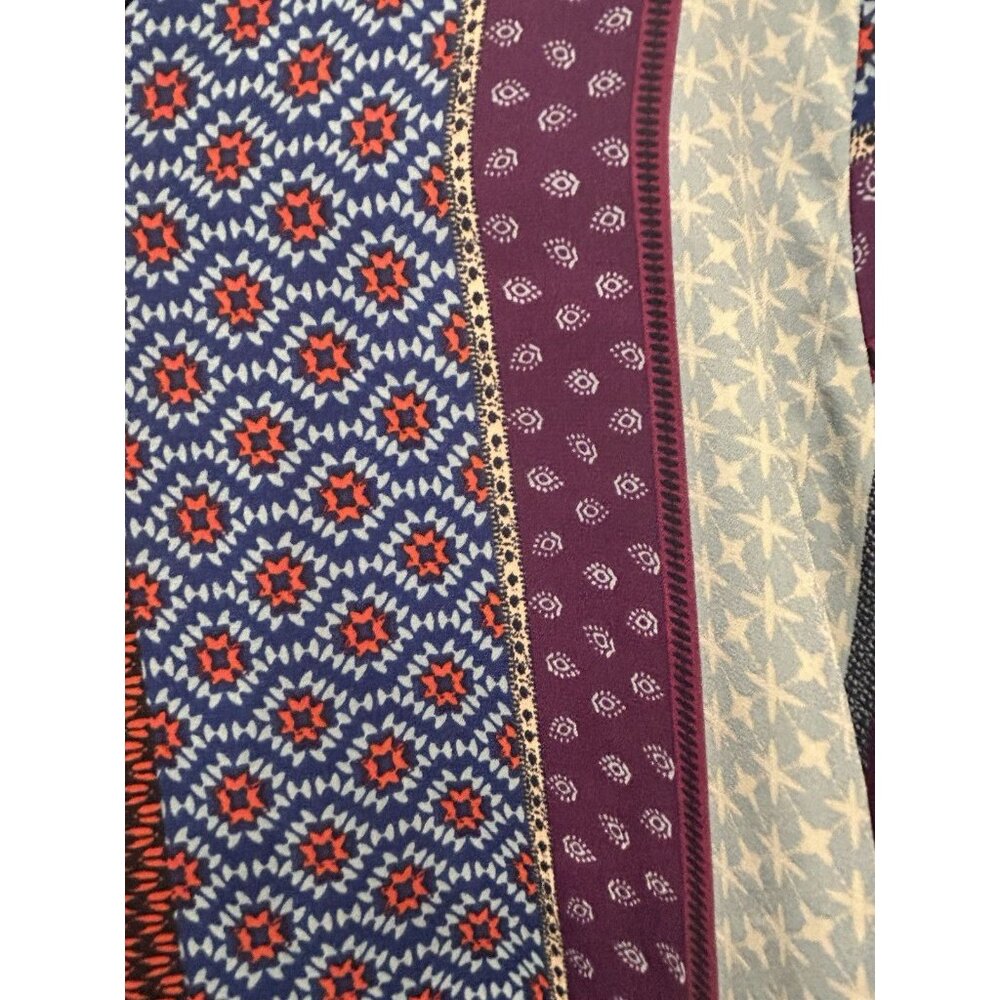 Women’s Size 3X Mix Print Embroidered Popover Blouse Boho Lagen Look Work Travel - Picture 11 of 13